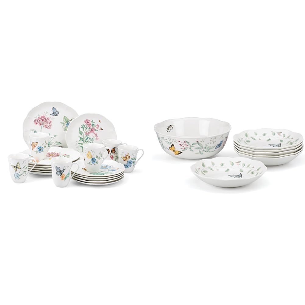 Amazon.com | Lenox Butterfly Meadow 18-Piece Dinnerware Set and 7